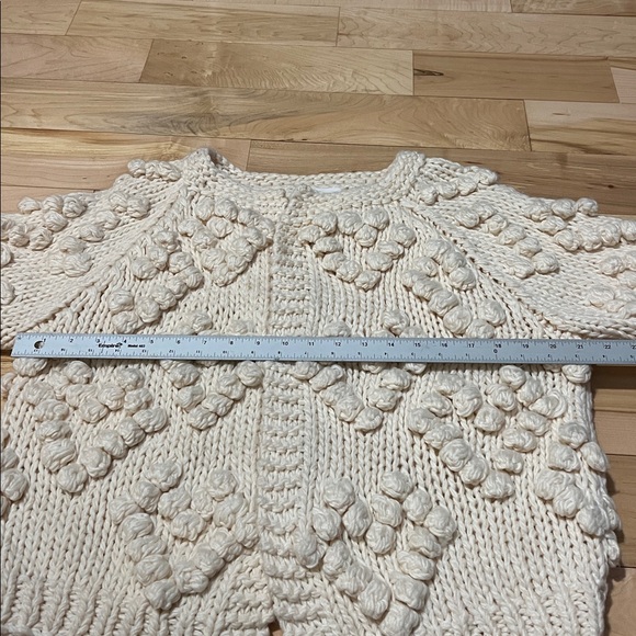 Chicwish Cream Heart Textured Knit Cardigan - Picture 3 of 13